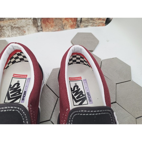 Vans Slip On Pro Skate Shoes Pop Cush Mens Asphalt Pomegranate Shoes Size 7.5 - Picture 4 of 9